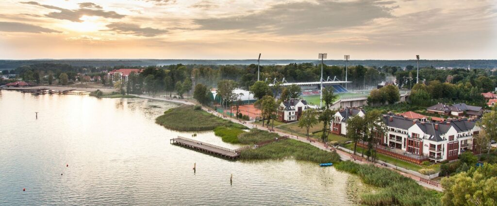 Krajobraz Ostródy z lotu ptaka